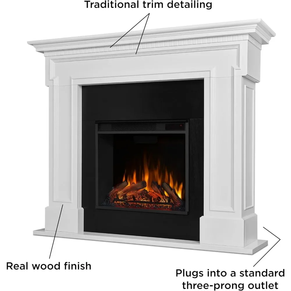 Thayer 55” Electric Fireplace with Mantel for Living Room or Bedroom, Replaceable Fireplace Insert Heater 3