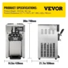 VEVOR Commercial Professional Soft Ice Cream Machine 3 Flavors 18L/H Ice Cream Commercial Soft Serve Maker 2
