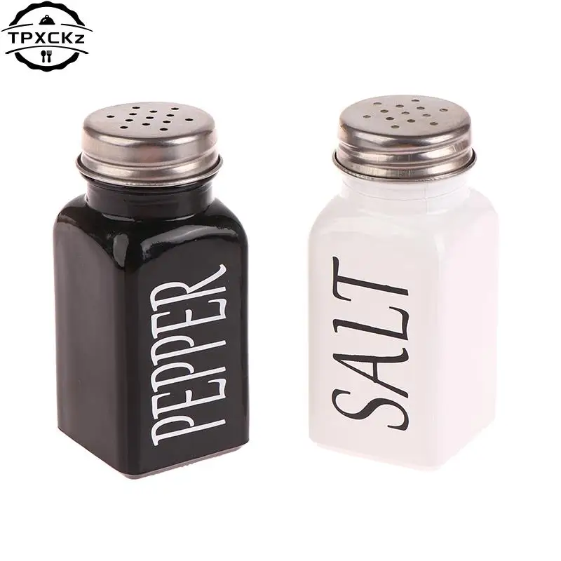 Seasoning Jar Glass Salt Pepper Shaker Kitchen Condiment Storage