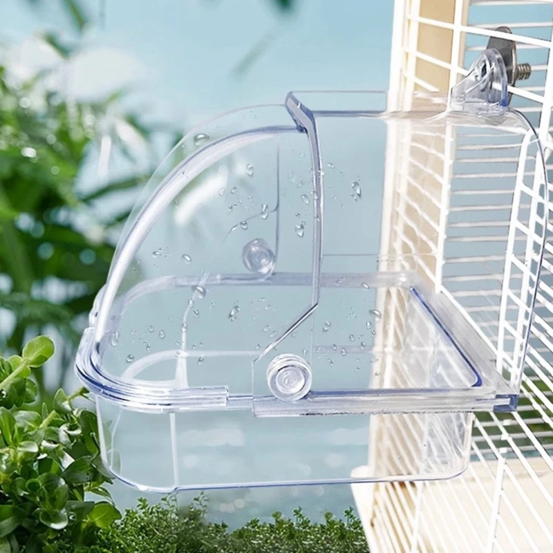 Bird Bath Tub for Parakeets, Mounted on Birdcages, Nonspill