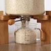Flour and Cereal Container Dispenser Glass Food Storge Jar for Kitchen and Pantry Store Pet Food Airtight Lid and Wooden Stand 4