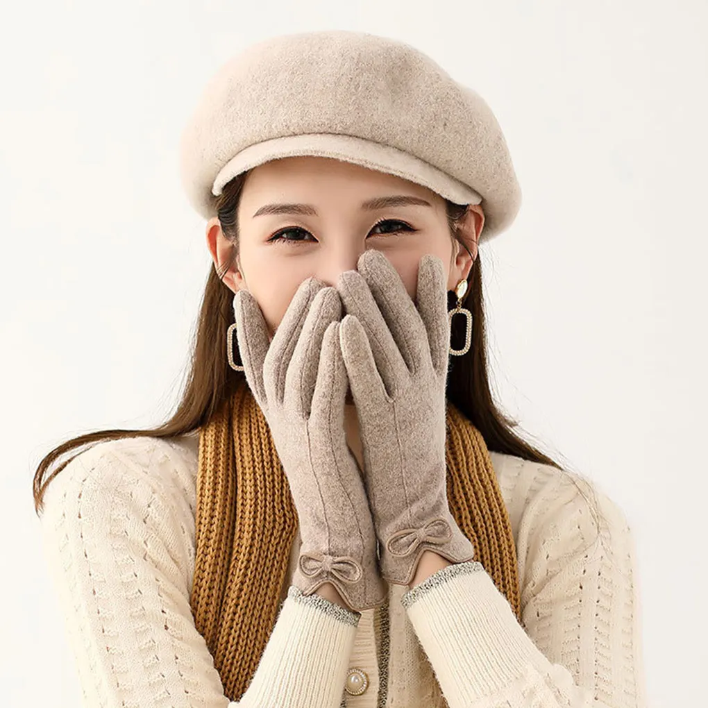 

Female Touchscreen Gloves Autumn Mitten Hand Warmer Driving Hiking Climbing
