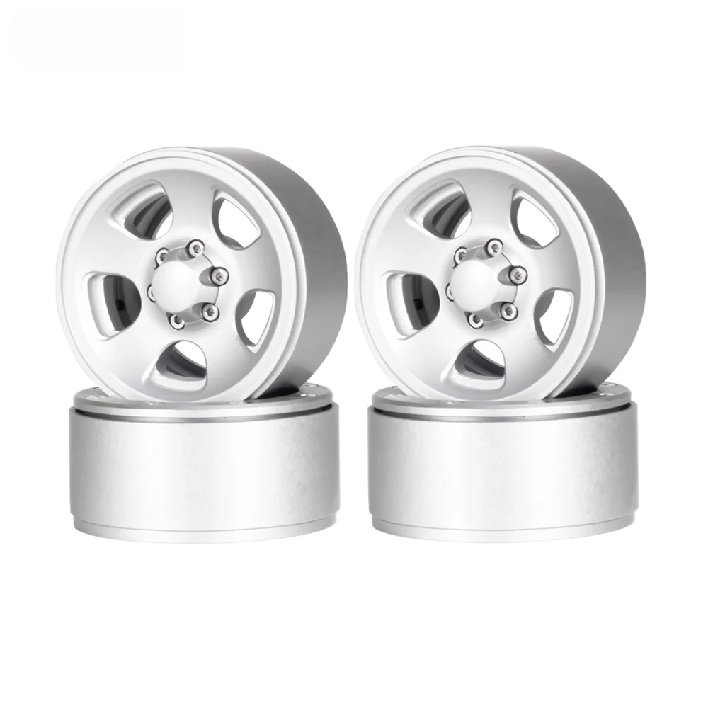 

4Pcs Aluminum 5 Spokes Classic 1.9 Beadlock Wheels Rim for 1/10 RC Car Crawler Axial SCX10 TRX4 Bronco MST CFX 86100 YK4102 TF2