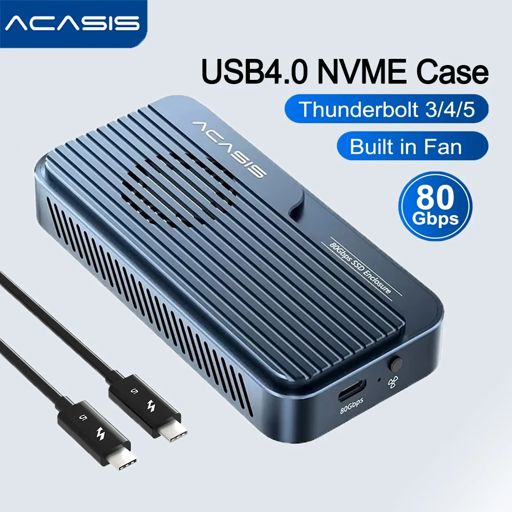 ACASIS 80Gbps M.2 NVMe SSD Enclosure with Cooling Fan Compatible