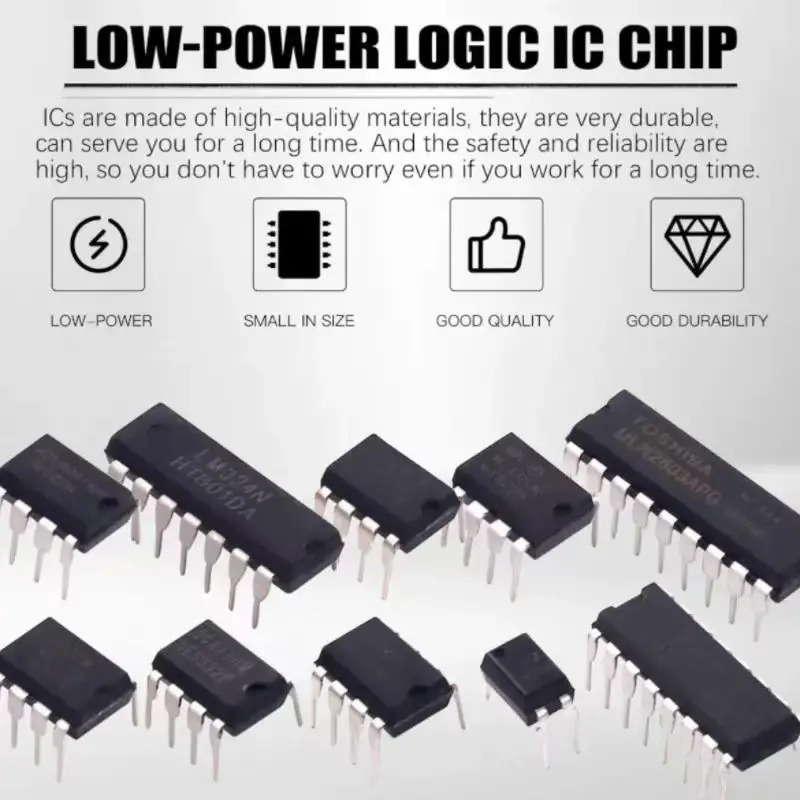 85-Piece Integrated Circuit Chip Kit with Multiple IC Specifications