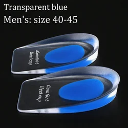 Gel-Infused Silicone Heel Relief Insoles for Comfort and Support (Men Blue-EU40-45)