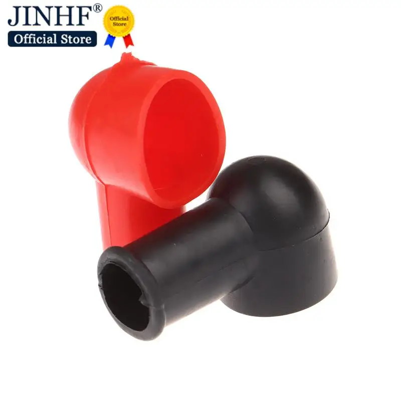 Hot 2pcs Rubber Car Motorcycles Battery Negative Positive Terminal Cover Cap Boot Insulating Protector Replacement Batteries Acc