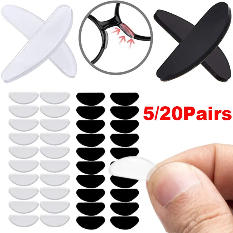 20 Paia Di Naselli Adesivi In Silicone Per Occhiali – 1,8 Mm Morbidi E Antiscivolo, Kit Riparazione