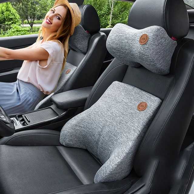 Driver Driving Pillow Car Seat Back Lumbar Support Headrest Neck Pillow  Massager Soft Pad Cushion Back Lower Pain - AliExpress