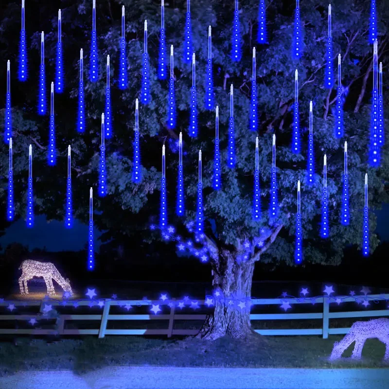 1/2/3/4 Set Patio Street Meteor Shower Festoon Led Light Outdoor Garlands Garden Light Xmas Tree Decor for Christmas Decorations