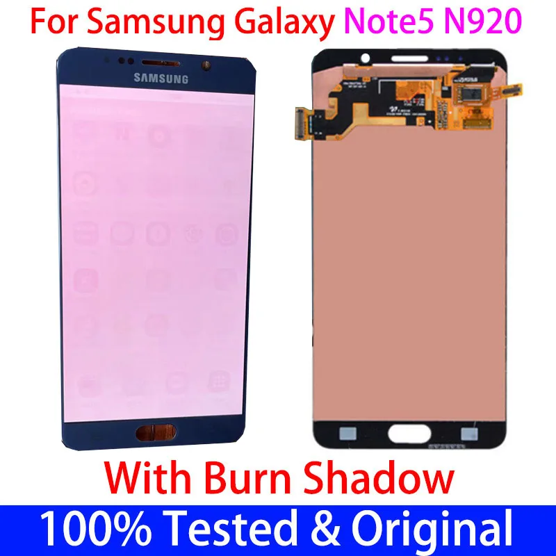 5.7''Original Note5 Amoled LCD For SAMSUNG Galaxy Note 5 N920 N920F N920A N920C Display Touch Screen Digitizer burn-in shadow |
