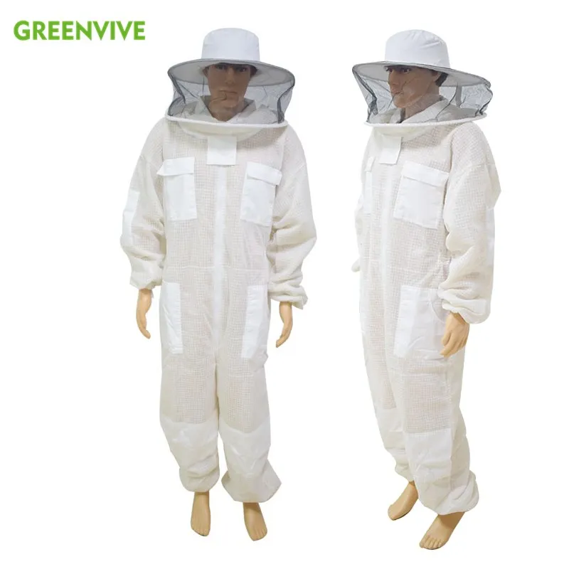 Beekeeping Clothing 3-Layers Ultra Breathable Ventilated Suit With Round Veil Professional Anti Bee Protective Clothes Equipment