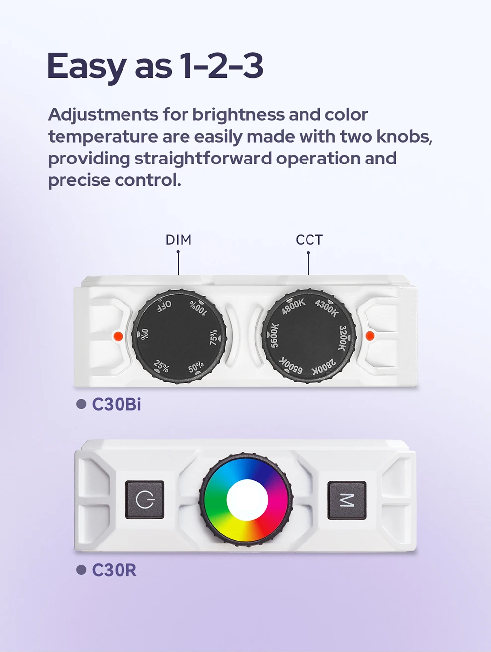 C30Bi C30R Litemons LED Light Panel Lightweight CRI94+ TLCI96+ 2800K-6500K Pocke