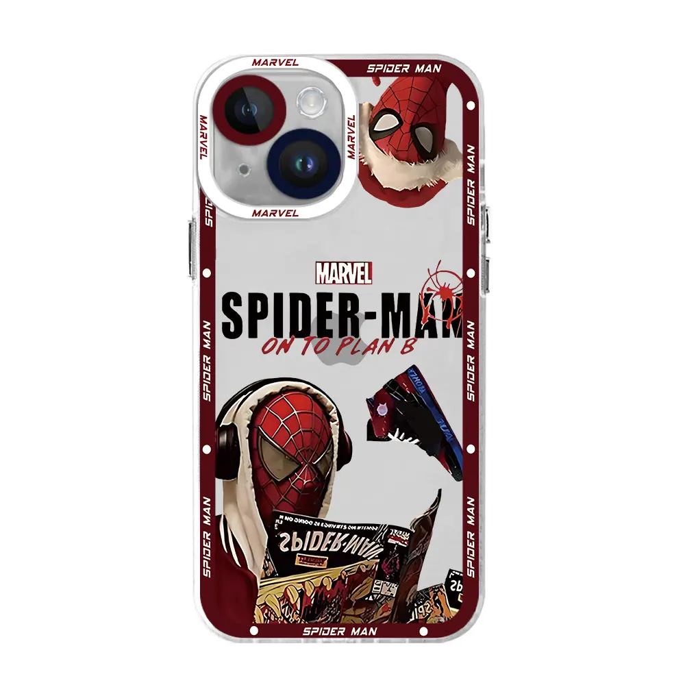 Marvel Spider Man Gwen Phone Case for iPhone XS Max XR SE 11 Pro 12 13 Mini 15 Pro 7 8 14 Pro Max Clear Silicone Shell Cover