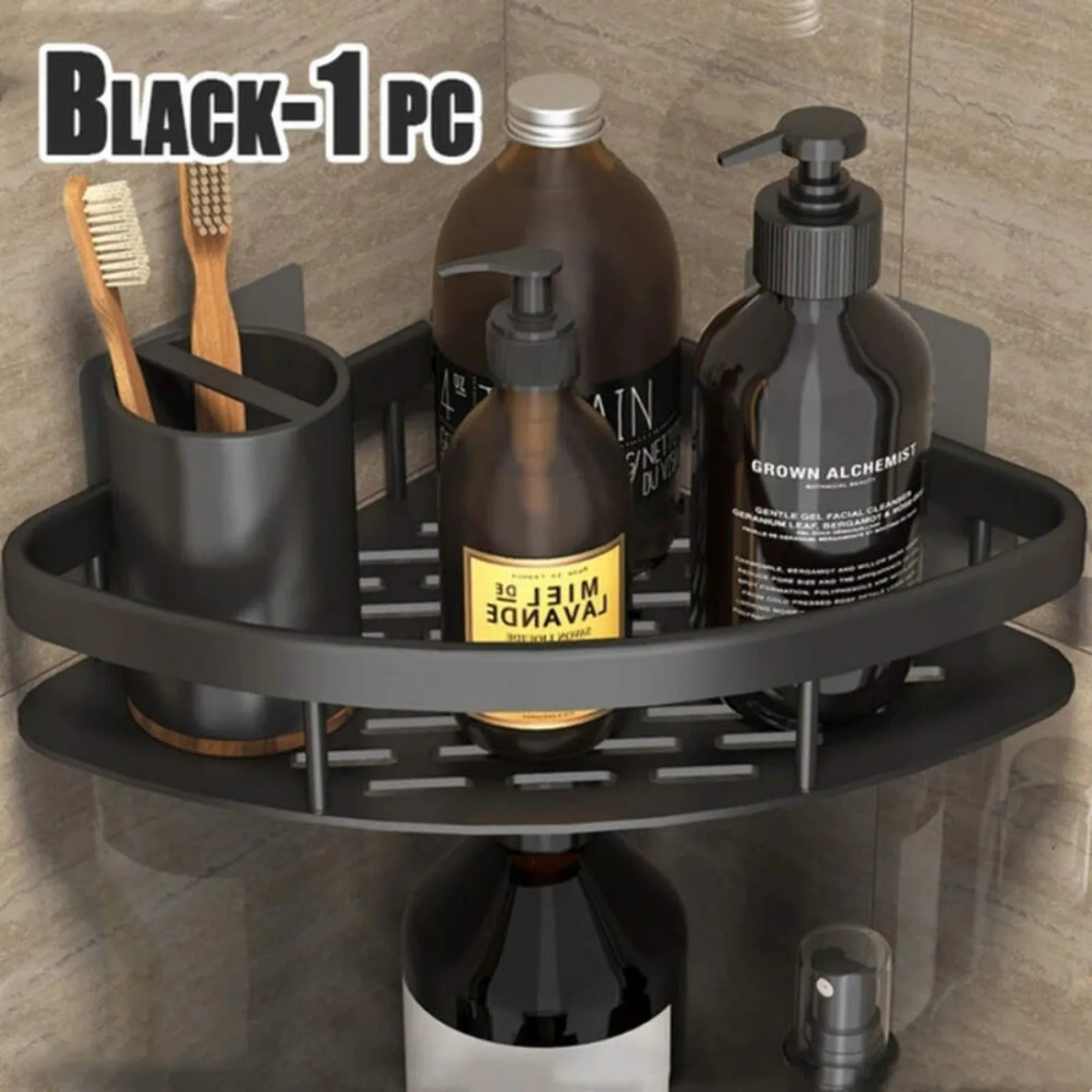 

Bathroom Shelf Kitchen Storage Organizer Aluminum Alloy Shampoo Rack Shower Shelf Bathroom Accessories No Drill Shelf