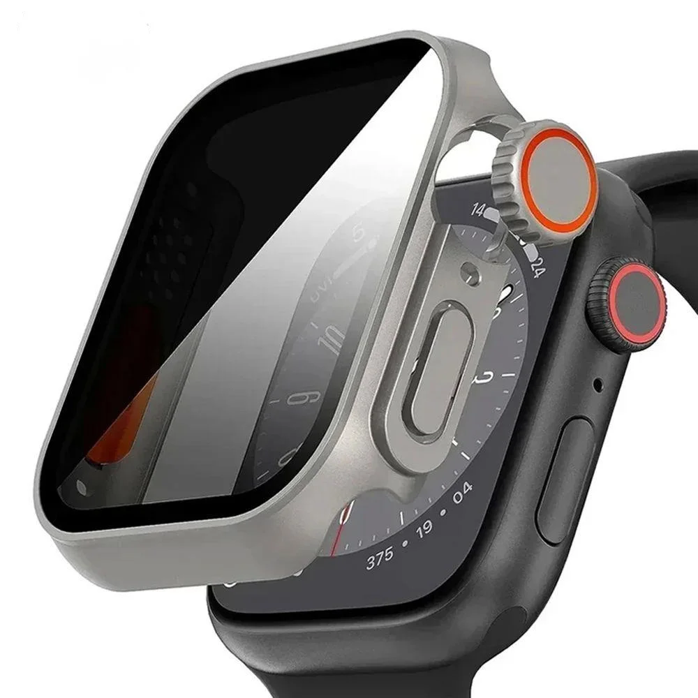 Premium Privacy Tempered Glass Case for Apple Watch - Anti-Spy Screen Protector Cover Accessories