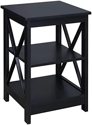 

End Table with Shelves, Cherry/Black & Oxford 1 Drawer Console Table with Shelves, Cherry/Black Small coffee table Table top Sma