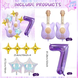 Purple Music Theme Birthday Balloon Set - Other (Number 7)