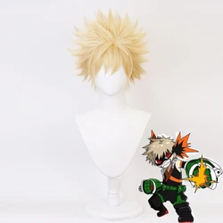 My Hero Academia Bakugou Katsuki Blonde Cosplay Wig - Heat Resistant Linen Short Style - 1pc (1)