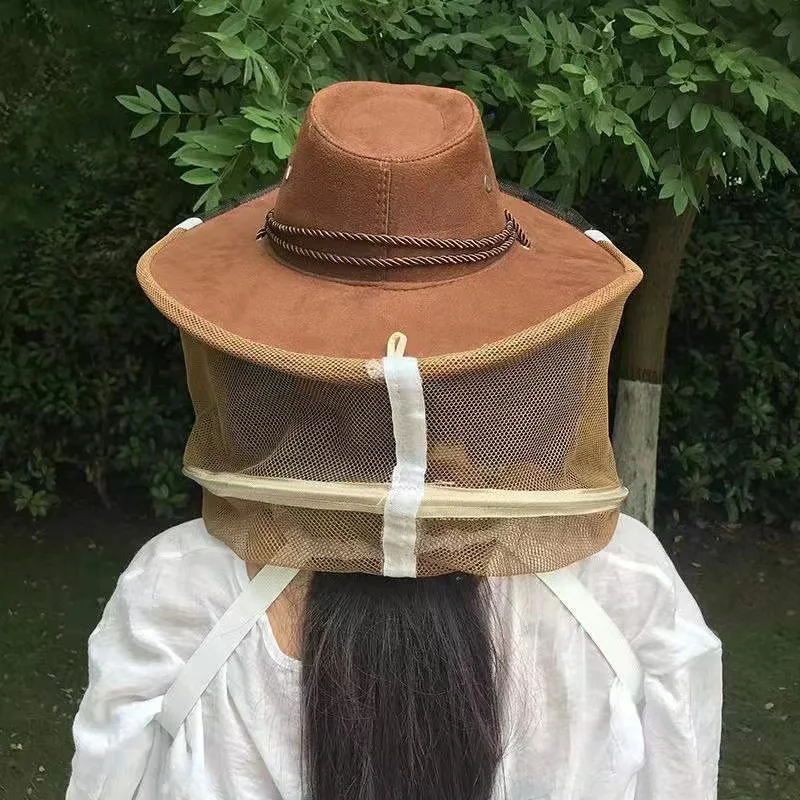 1PC Beekeeping Cowboy Hat Beekeeping Protector Cap Beekeeper Fly Insect Net Cowboy Comfortable Design Anti bee Hat