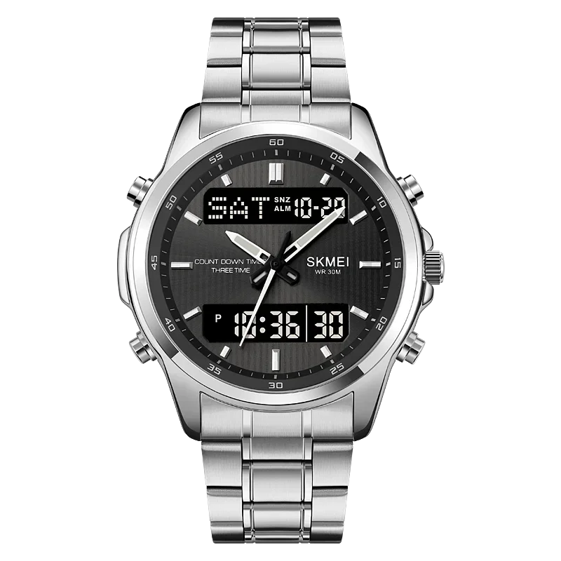 Чоловічий спортивний годинник Skmei 2049, підсвічування, водонепроникний будильник Relogio Masculino, 3-часовий таймер зворотного відліку, цифрові наручні годинники