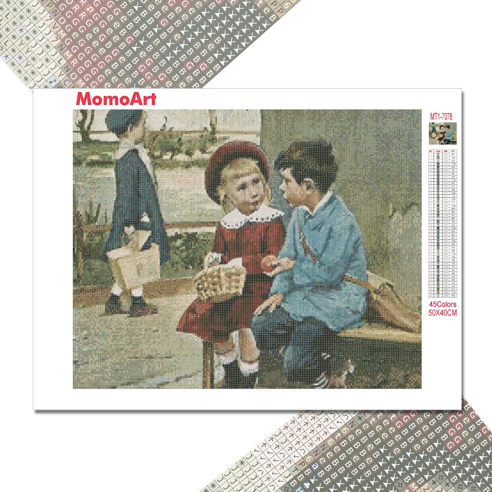 MomoArt Diamond Painting Kid Rhinestone Picture Diamond Embroidery Portrait Mosaic Full Square 5D New Art Home Decor diamond painting