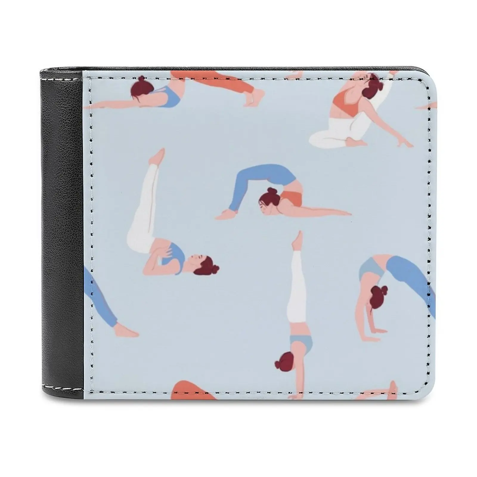 

Doing Yoga Girls Fashion Credit Card Wallet Leather Wallets Personalized Wallets For Men And Women Balance Active Indoor