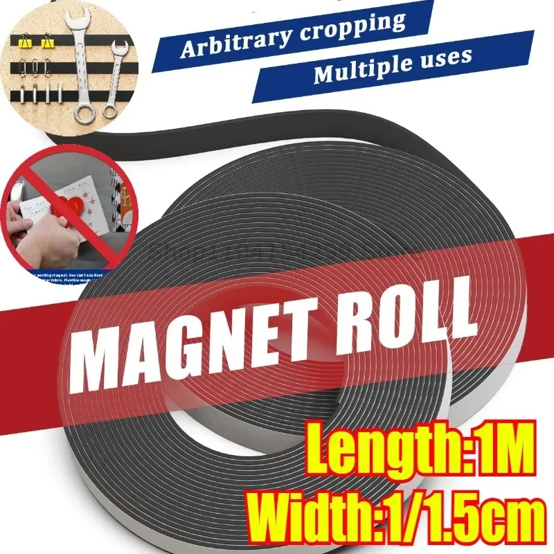 Self adhesive magnetic strips strong flexible for fridge DIY photo poster