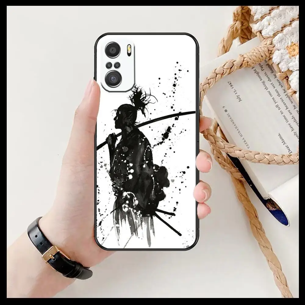 Фото Чехол для телефона с японским аниме Самураем для xiaomi redmi 11 Lite pro Ultra 10 9 8 MIX 4 FOLD 10T, Черный силиконовый чехол №3