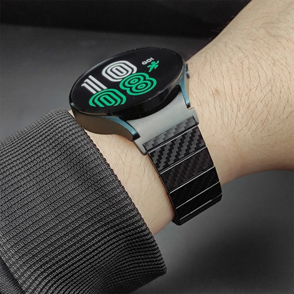 

Ремешок Магнитный из углеродного волокна для Samsung Galaxy Watch 5 4 40 мм 44 мм, люксовый мужской браслет без зазора для Galaxy 5pro 45 мм 4classic 42 46 мм