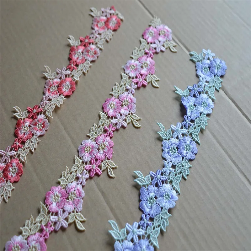 

15Yards 5cm Width Fluorescent Blue Rose Green Flower Venise Diy Venice Lace Clothing Accessories Of Various Garment,Bra.Skirt