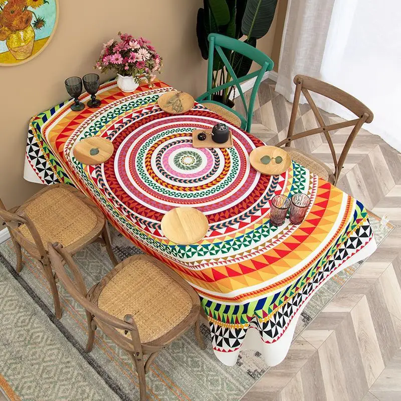 Bohemian Style Printed Tablecloth Coffee Table Table Cloth Rectangular Waterproof Table Cover Nappe De Table Party Decoration images - 6