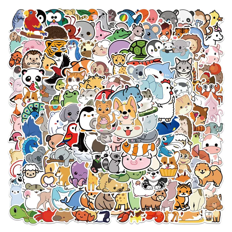 

200Pcs Nature Animal Doodle Stickers Motorcycle Stickers Car Sticker No Glue Waterproof Sticker for Cars Motorcycle Luggage