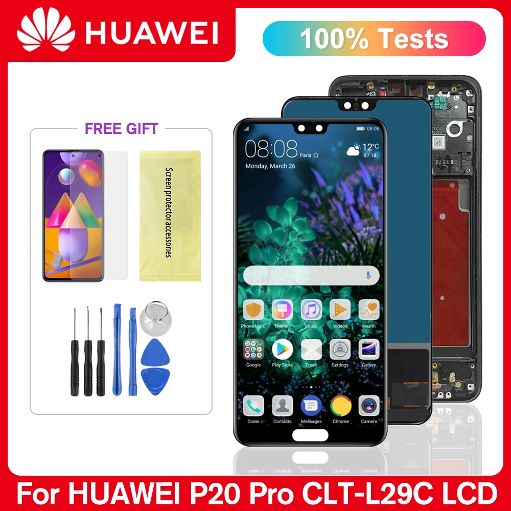 Huawei P20 Pro LCD Display 6.1" Touch Screen Digitizer Assembly Replacement CLT-L04 CLT-L09 L29 For Huawei P20Pro Fingerprint