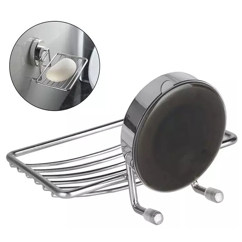 Bathroom Vacuum Suction Cup Soap Holder Cup Box Dish Soap Storage Saver Shower Tray Bathroom Accessories