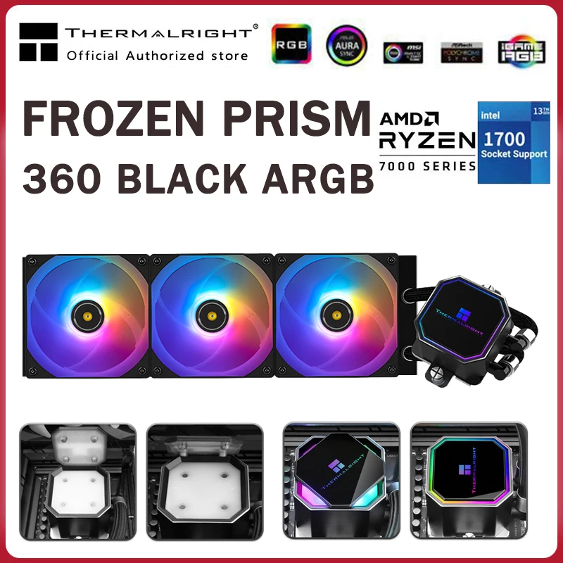 

Thermalright Frozen Prism 240 360 Black ARGB Water Cooling Radiator 5V CPU Fan Liquid Cooler For LGA1200 1700 115x AM4 AM5