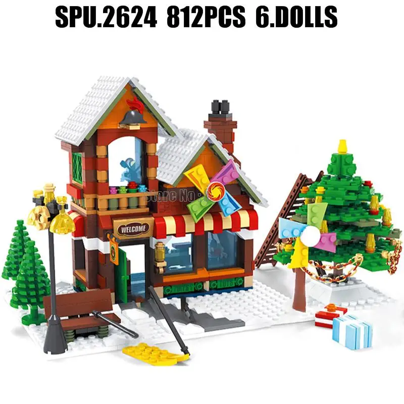 25611 812pcs Winter Village Post Office Urban Advent Calendar Christmas  Santa Workshop Building Block 6 Dolls Toy - Blocks - AliExpress