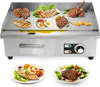 Commercial Electric Griddle 22'' Flat Top Grill Countertop Griddle 3000W 110V Stainless Steel Teppanyaki Grill Large Griddles fo 1