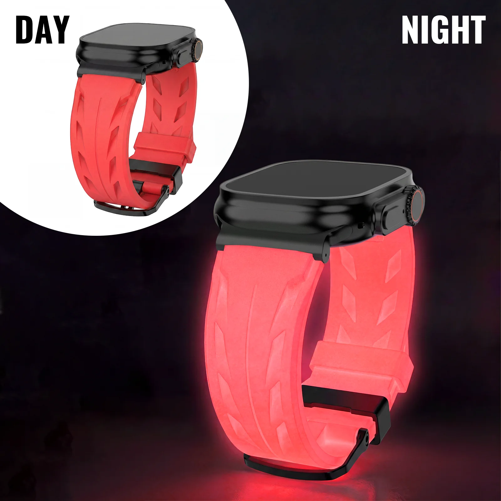 Glow-in-the-Dark Silicone Watch Strap