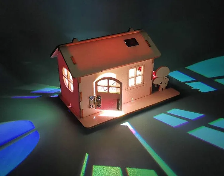 

Colorful Lighting Cabin Handmade DIY plug-in log cabin creative technology small production physical circuit science experiment
