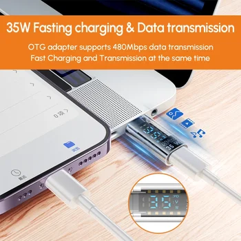 35W For Lightning Female To USB C Charger Adapter for IPhone 15 14 13 12 Pro Max Type C 8Pin Charging Power tester Connector 6
