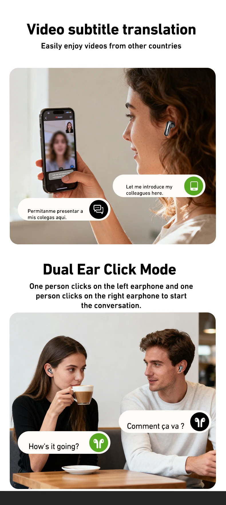 audifonos para traduccion con AI Pantalla táctil HD Auriculares inalámbricos intrauditivos TWS &raquo; audifonos para traduccion con AI