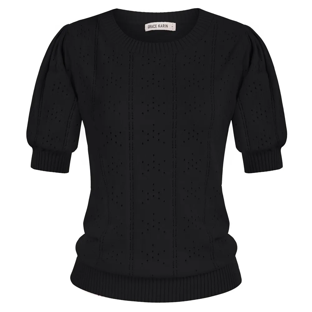 GRACE KARIN Cardigan Estivo Donna A Maniche Corte – Girocollo, Bottoni Dorati, Leggero E Versatile, In Viscosa E Poliammide