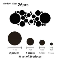 26PC 3D Acrylic Mirror Wall Stickers Set round Adhesive Reflective Decorative Panels for Living Room Bedroom TV Background Decor 5