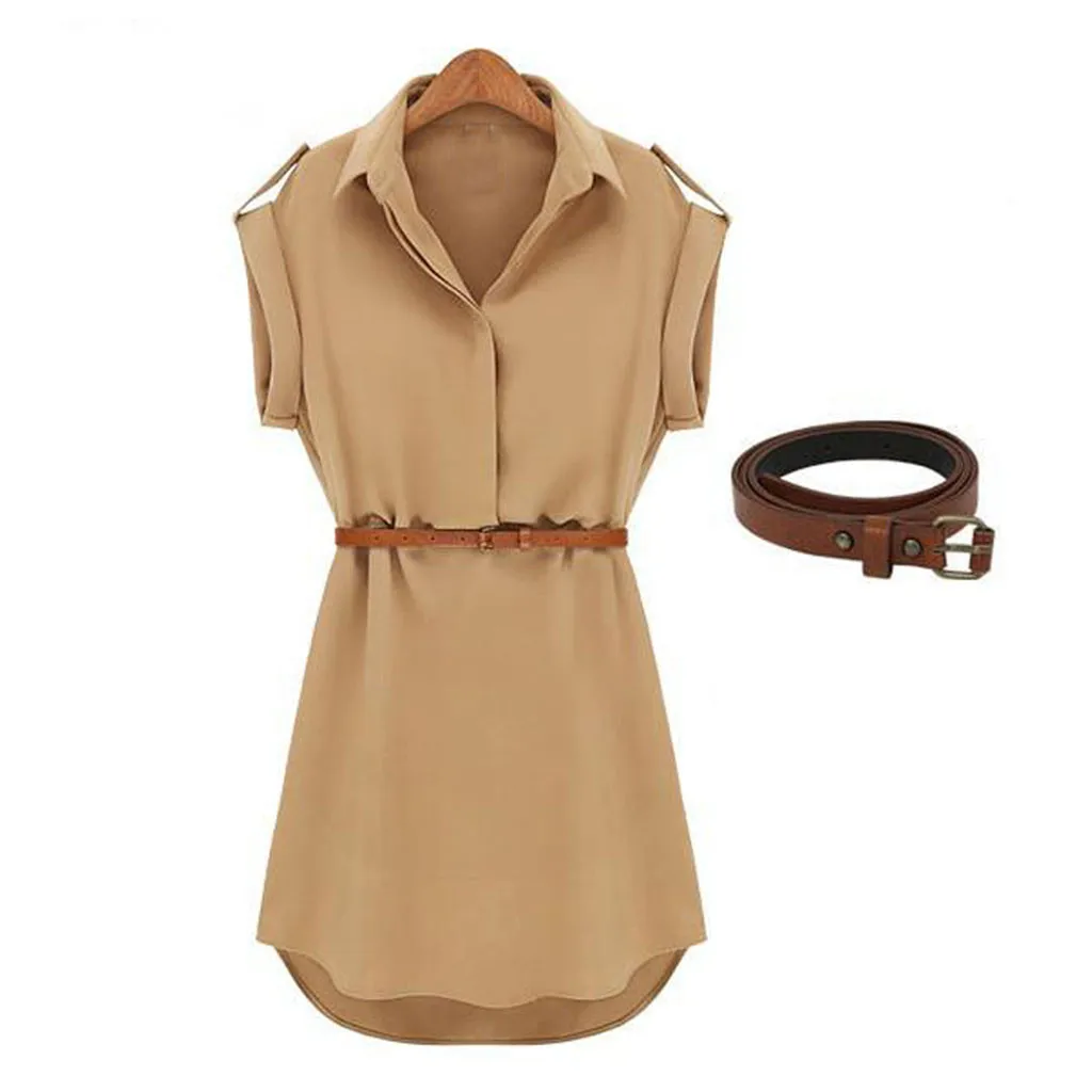 Traf Women 2024 Casual Dress With Belt - Close Up