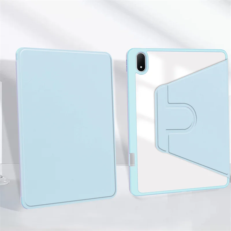 Enhanced Tablet Case with Pen Holder and 360° Rotating Acrylic Cover
