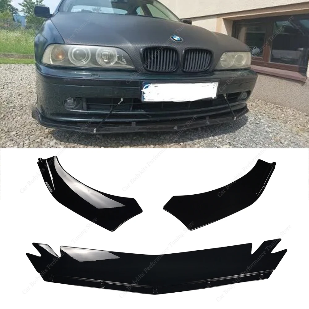 Per Bmw E39 Racing Style 3Pcs Paraurti Anteriore Lip Spoiler Splitter Diffusore Serie 5 520I 520D 528I 530D 530I 540I 2000-2004 Tuning