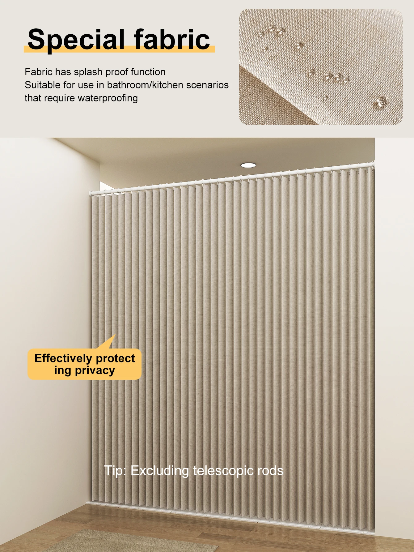 ستارة مطبخ للحمام مقاومة للزيوت والماء مع خزانة با...