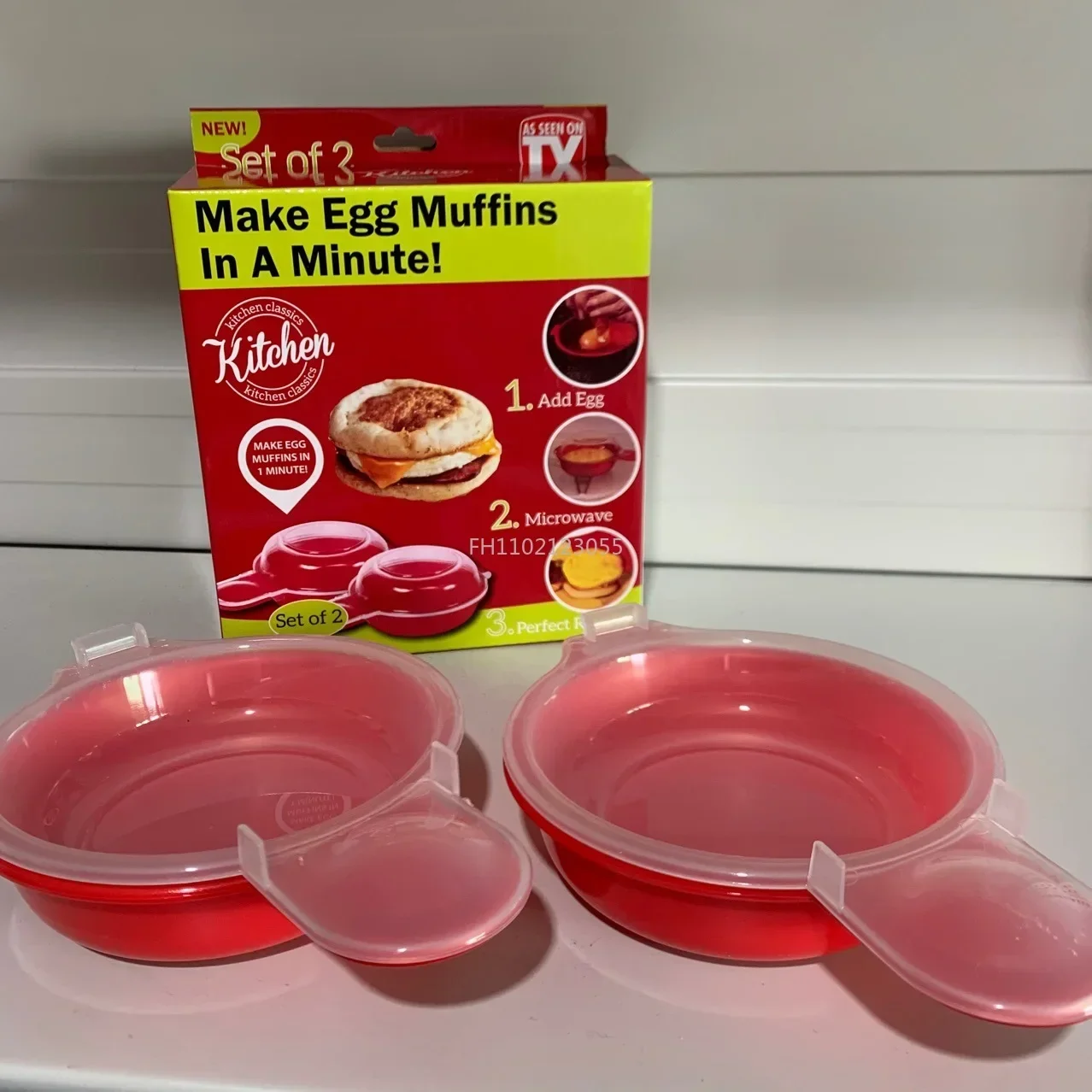 1 Minute Fast Eggs Hamburg Omelet Maker Kitchen Cooking Tool  2Pcs/set Easily Eggwich Cooking Tool Microwave Cheese Eggs Cooker