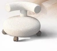 Small Household Pulley Low Stool with Wheels, Children's Chair, Backrest, Round, Living Room Bench, Shoe Stool 2